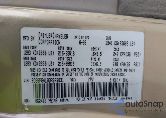 2C8GP54L93R372831: 42132738