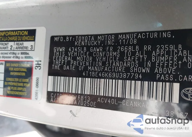 4T1BE46K69U387794: 42132782