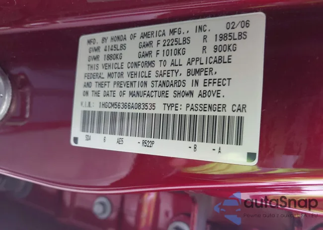 1HGCM56366A083535: 42132912