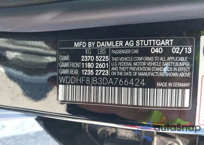 WDDHF8JB3DA766424: 42133019