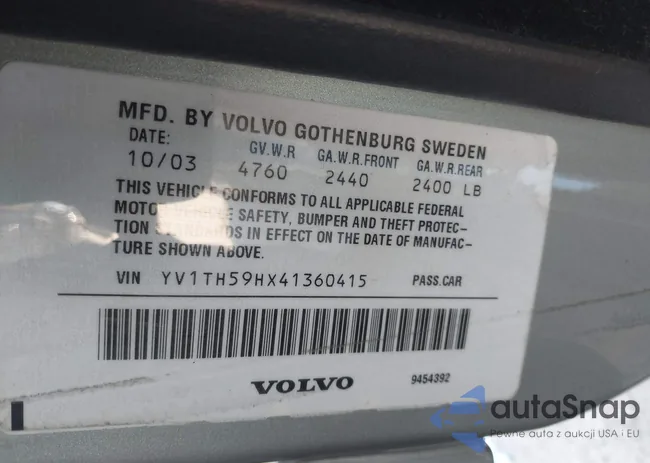 YV1TH59HX41360415: 42133565