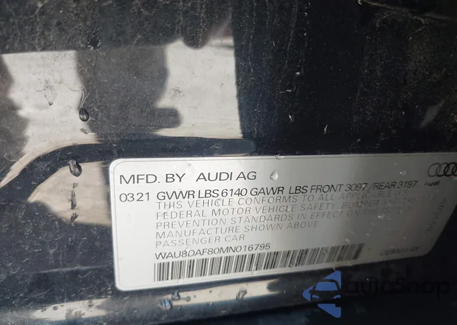 WAU8DAF80MN016795: 42133677