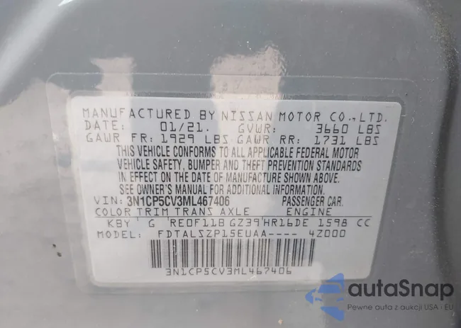 3N1CP5CV3ML467406: 42133848