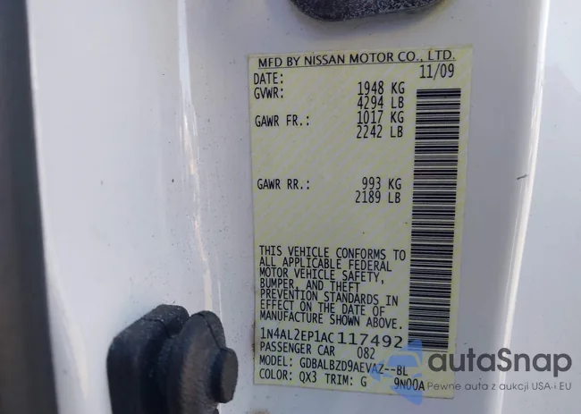 1N4AL2EP1AC117492: 42134066