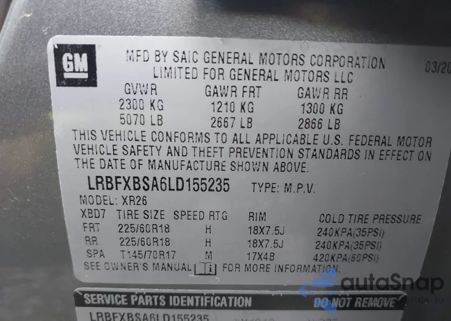 LRBFXBSA6LD155235: 42133119