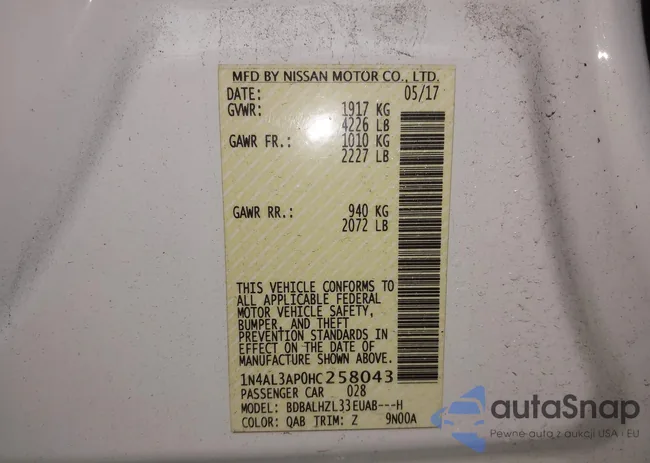 1N4AL3AP0HC258043: 42133169