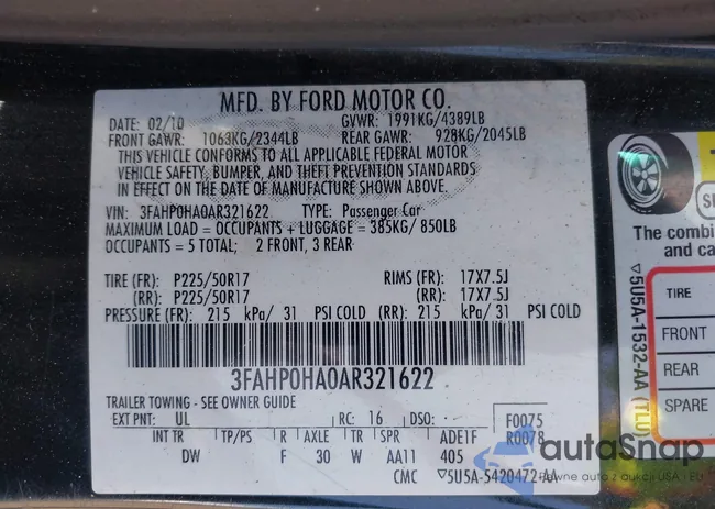 3FAHP0HA0AR321622: 42133306