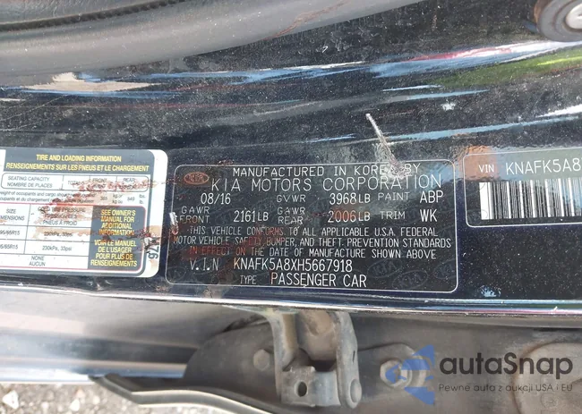 KNAFK5A8XH5667918: 42134680