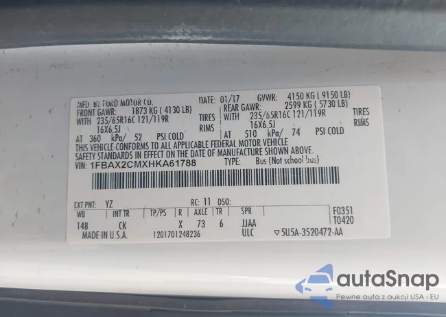 1FBAX2CMXHKA61788: 42134762