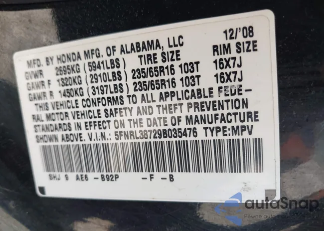 5FNRL38729B035476: 42134858