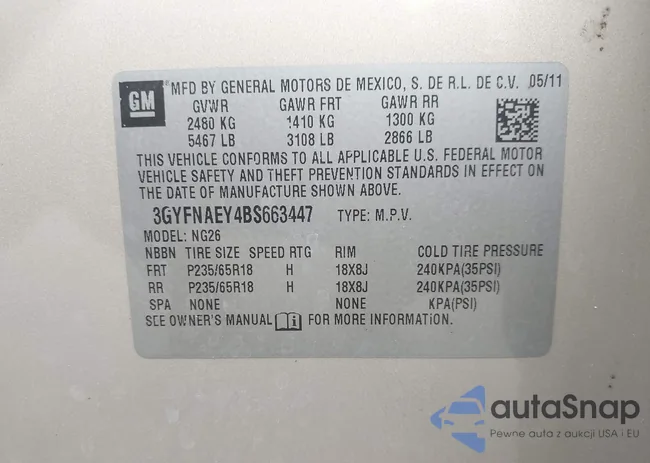 3GYFNAEY4BS663447: 42134933