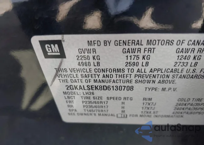 2GKALSEK8D6130708: 42135031