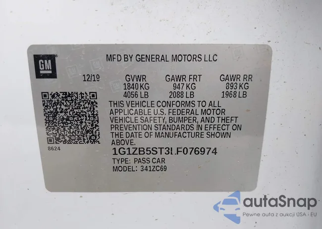 1G1ZB5ST3LF076974: 42136106