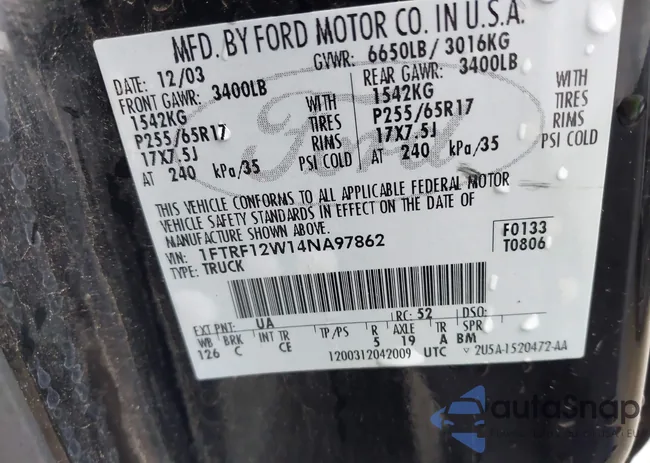 1FTRF12W14NA97862: 42135196