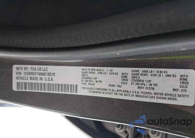 1C6RREFT4NN218519: 42135213