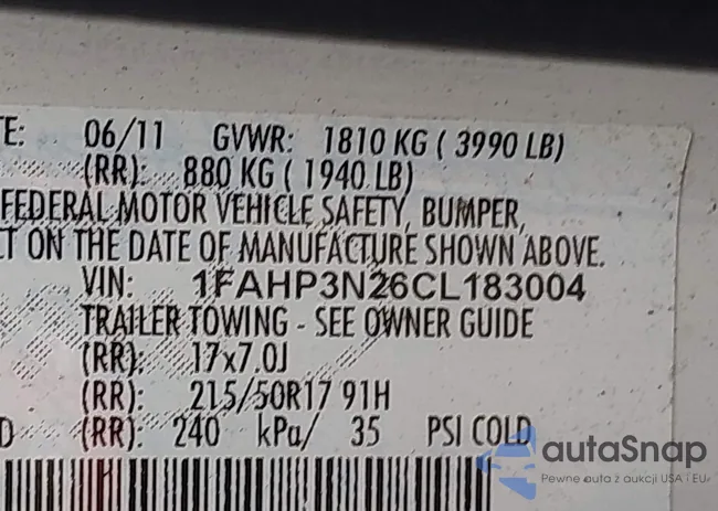 1FAHP3N26CL183004: 42135245