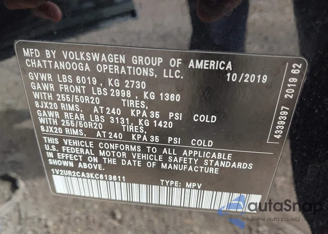 1V2UR2CA3KC613611: 42135382