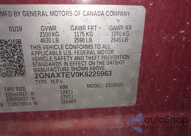 2GNAXTEV0K6225963: 42135398