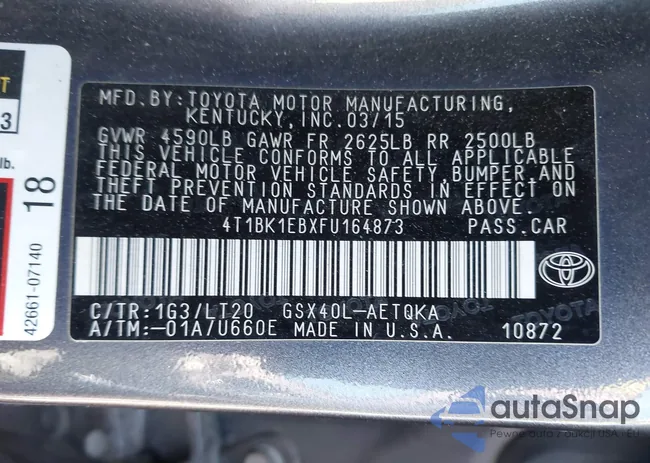 4T1BK1EBXFU164873: 42135400