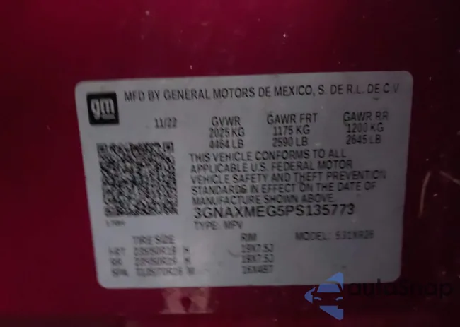 3GNAXMEG5PS135773: 42135401