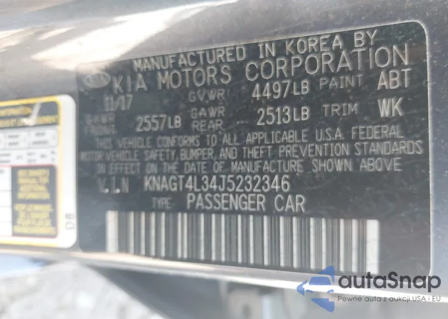 KNAGT4L34J5232346: 42136524