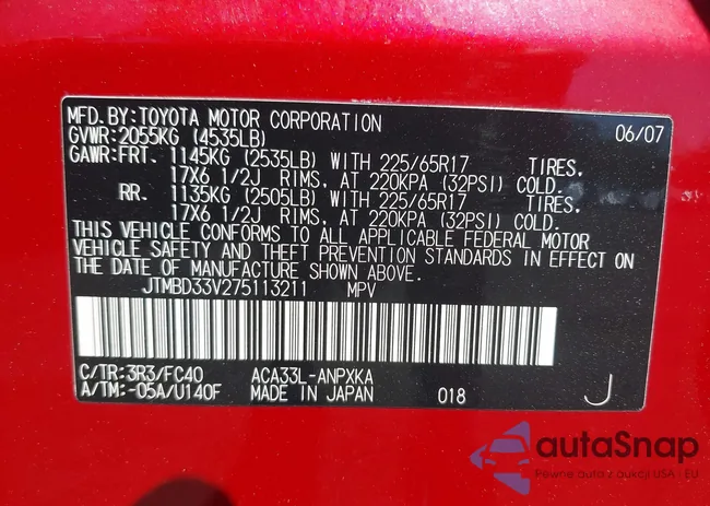 JTMBD33V275113211: 42136827