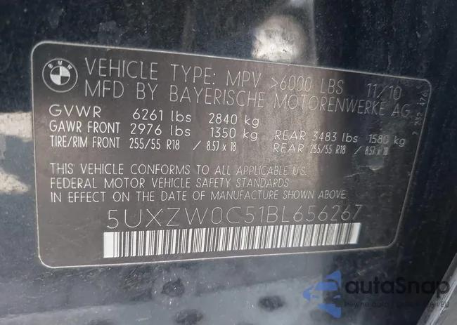 5UXZW0C51BL656267: 42136828