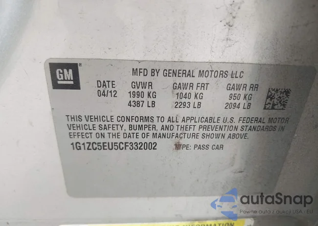 1G1ZC5EU5CF332002: 42136845