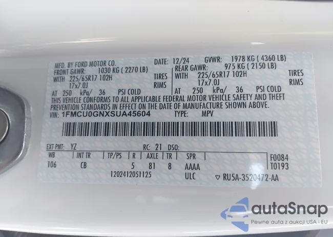 1FMCU0GNXSUA45604: 42136960