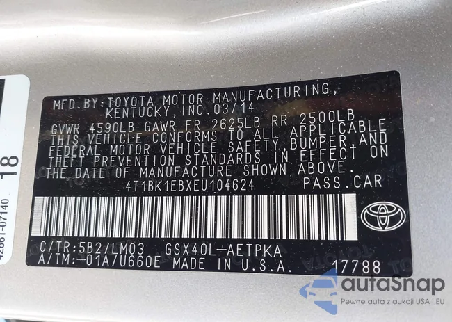 4T1BK1EBXEU104624: 42136198