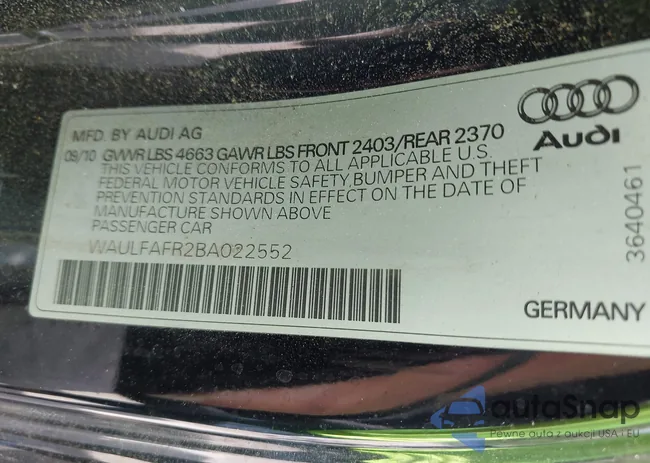 WAULFAFR2BA022552: 42137620