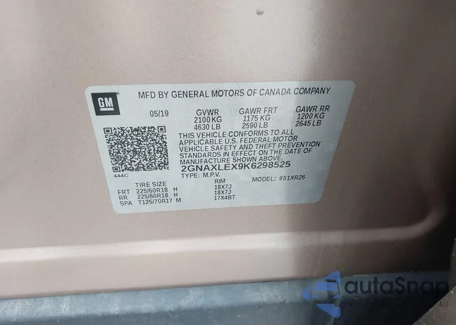 2GNAXLEX9K6298525: 42137902