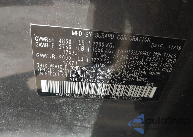 4S4BTAAC2L3143528: 42138002