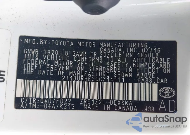 2T1BURHE3GC714111: 42138613