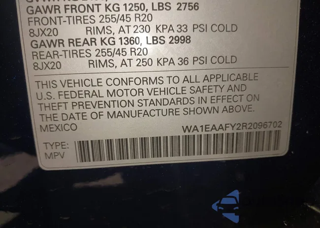 WA1EAAFY2R2096702: 42138912