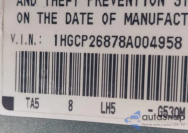 1HGCP26878A004958: 42139033