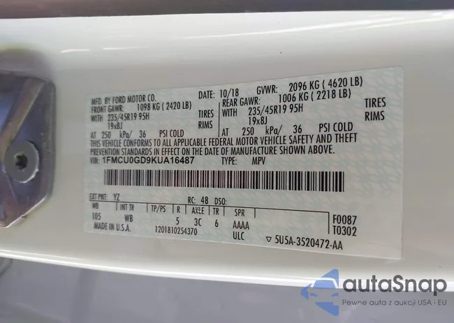 1FMCU0GD9KUA16487: 42139114