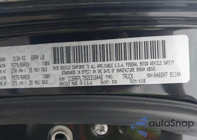 1C6RR7LT5GS316446: 42138166