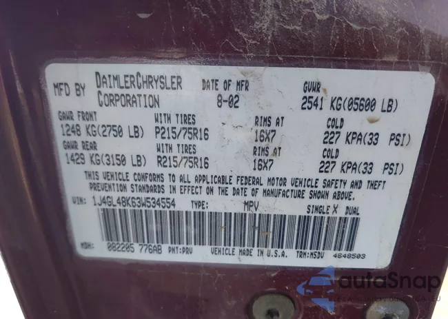 1J4GL48K63W534554: 42138172