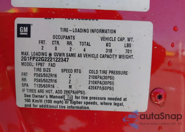 2G1FP22G222122347: 42138216