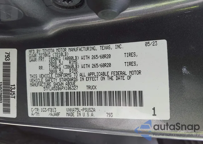 5TFLA5DB6PX106327: 42138247