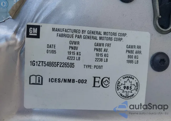 1G1ZT54865F226505: 42138357