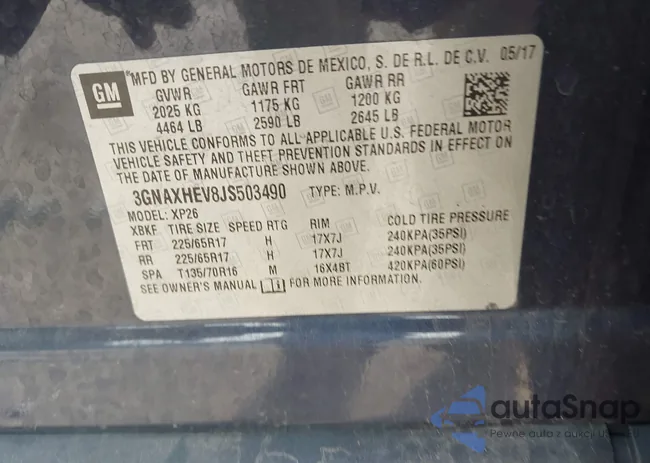 3GNAXHEV8JS503490: 42138429