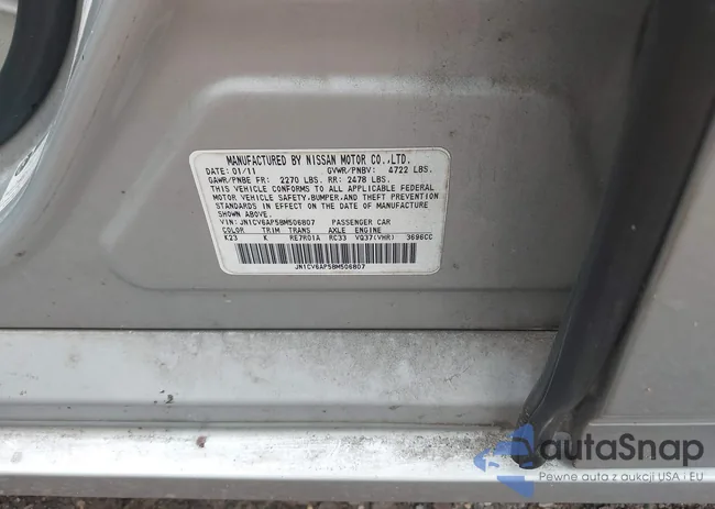 JN1CV6AP5BM506807: 42138451