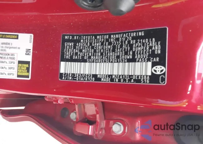 5YFS4RCE5LP041534: 42139643