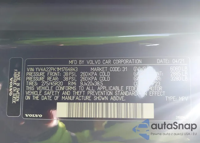 YV4A22PK1M1764843: 42139864