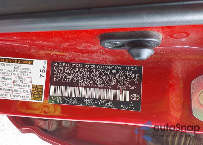 JTDKB20U597865732: 42140080