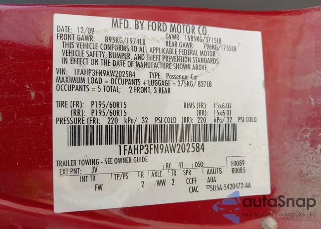 1FAHP3FN9AW202584: 42140596