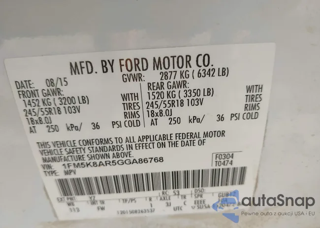 1FM5K8AR5GGA86768: 42140734