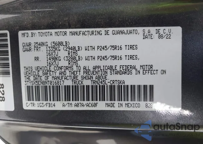 3TYSX5EN8NT016817: 42140136